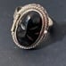 Rare Taxco Mexico Sterling Silver Black Onyx Poison Ring