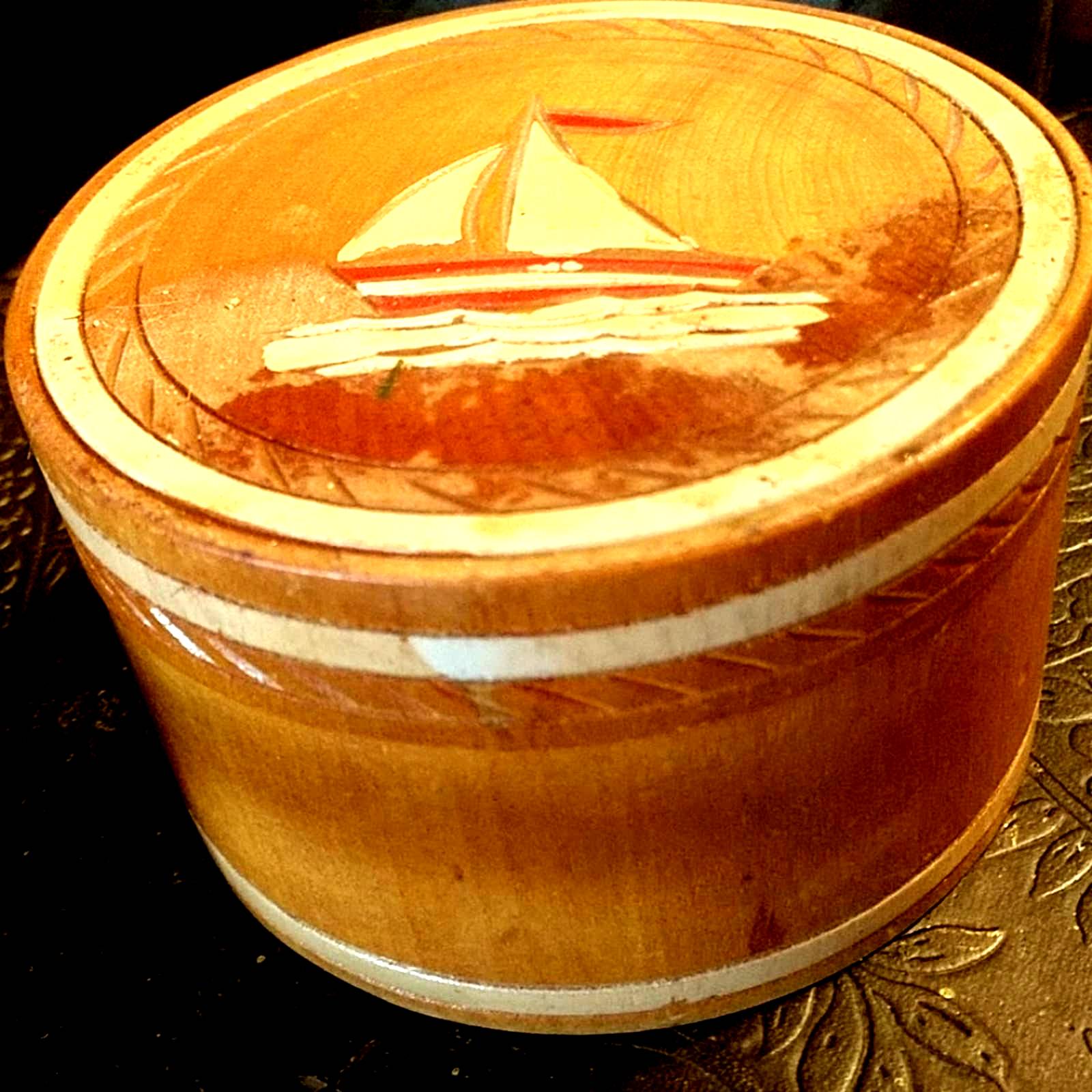 Vtg. Sailboat Coaster Set~Handmade~1940s