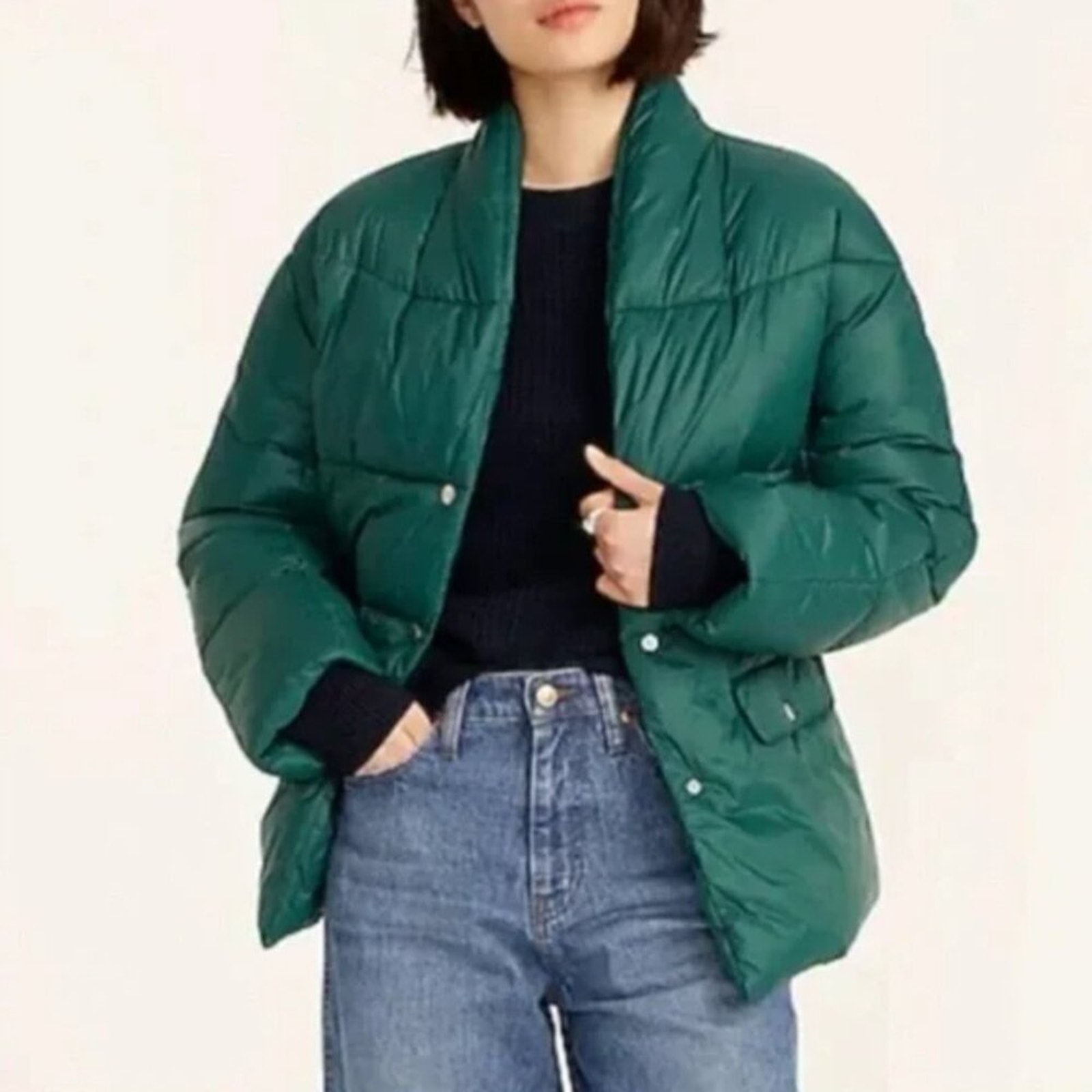 J. Crew Signature Alps PrimaLoft Puffer Jacket Spruce Green Insulated Coat XS