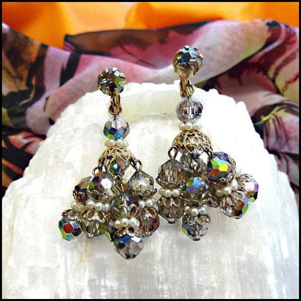 1950s Hattie Carengie Vintage Chandelier Earrings