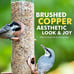 iBorn Metal Bird Feeders Brushed Copper Wild Bird Feeder for Outdoors Hanging Al