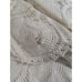 PEACOCK FEATHER PATTERNED VINTAGE CROCHETED CREAM TABLECLOTH! 68 DIAMETER!