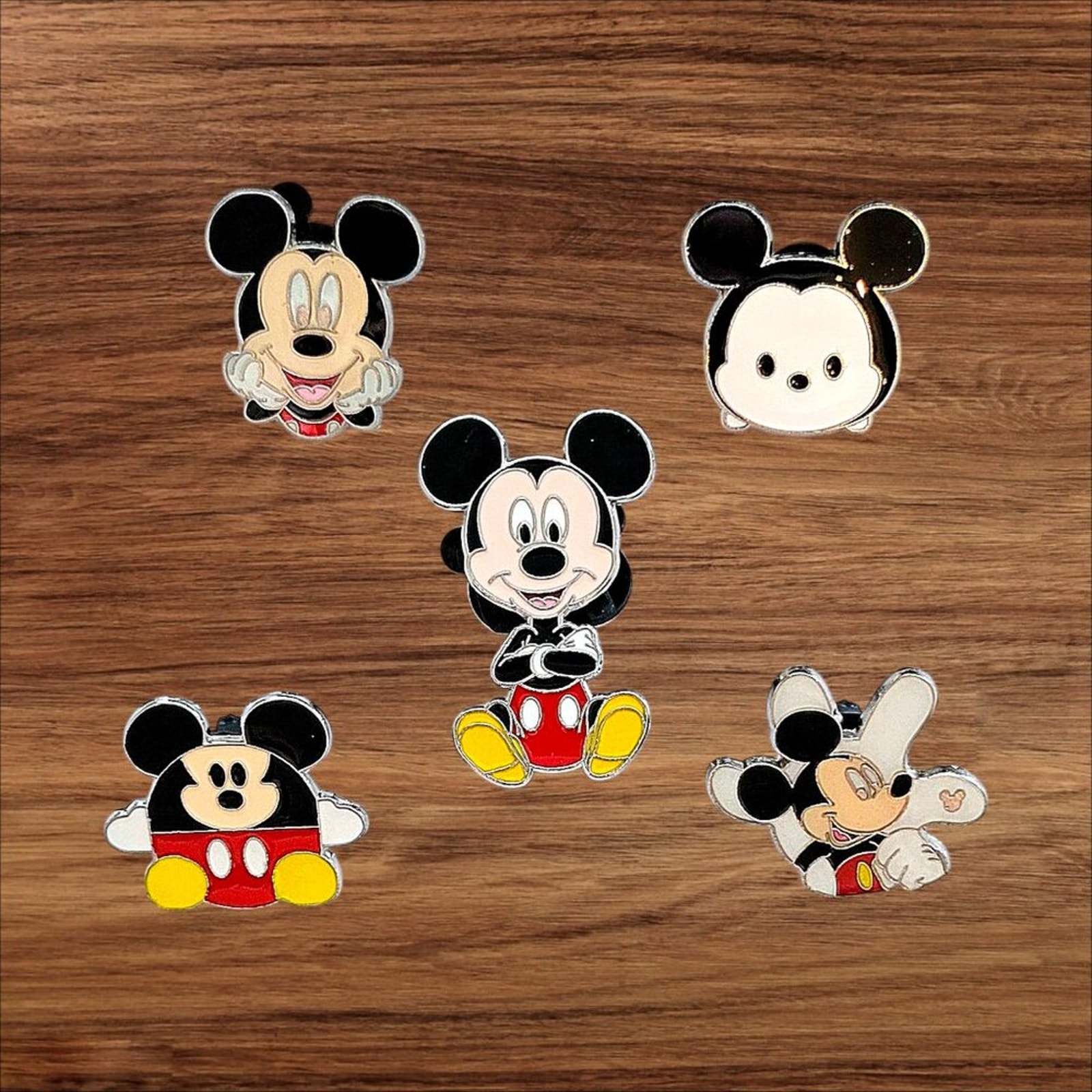 5 Mickey Mouse Disney Parks Trading Pins, Plus 2 Bonus Pins