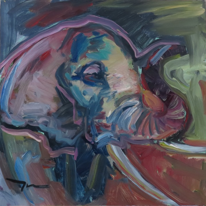 Jose Trujillo 24 Elephant Oil Painting