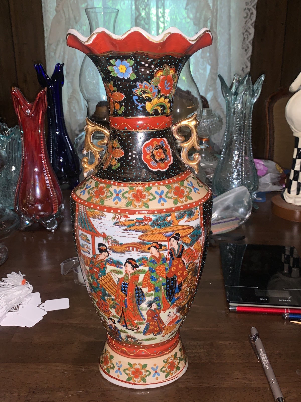 Vintage Geisha's Girl Porcelain Vase