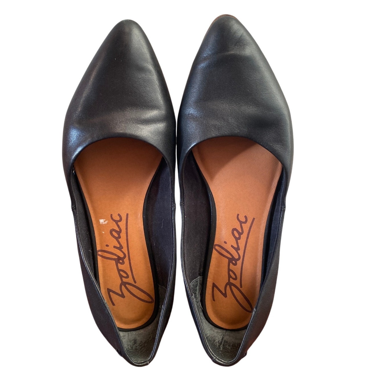 Black Zodiac Pointed Professional Work Wear Women's 9.5 Flats