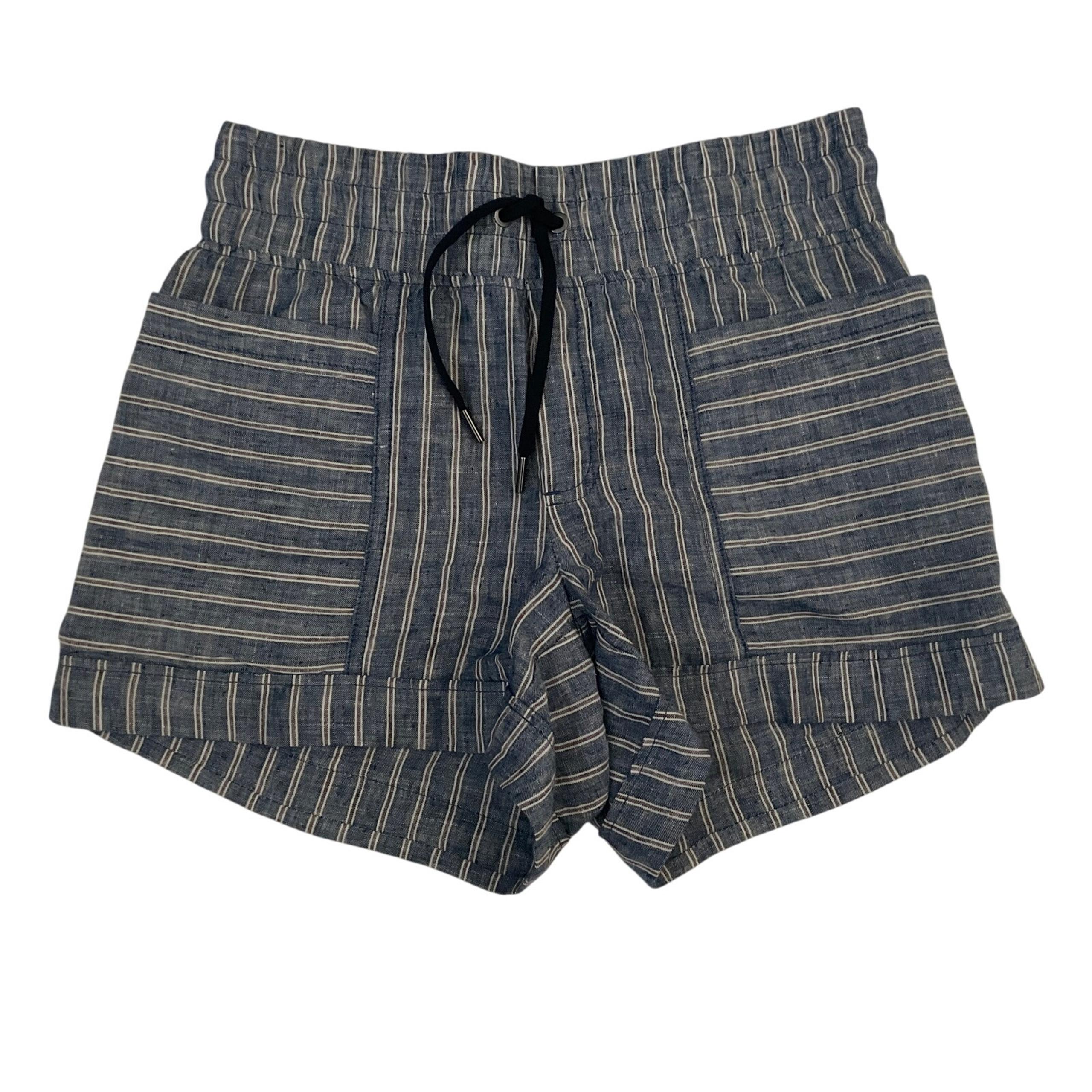 Athleta Linen Striped Pull On Casual Shorts - Size 0