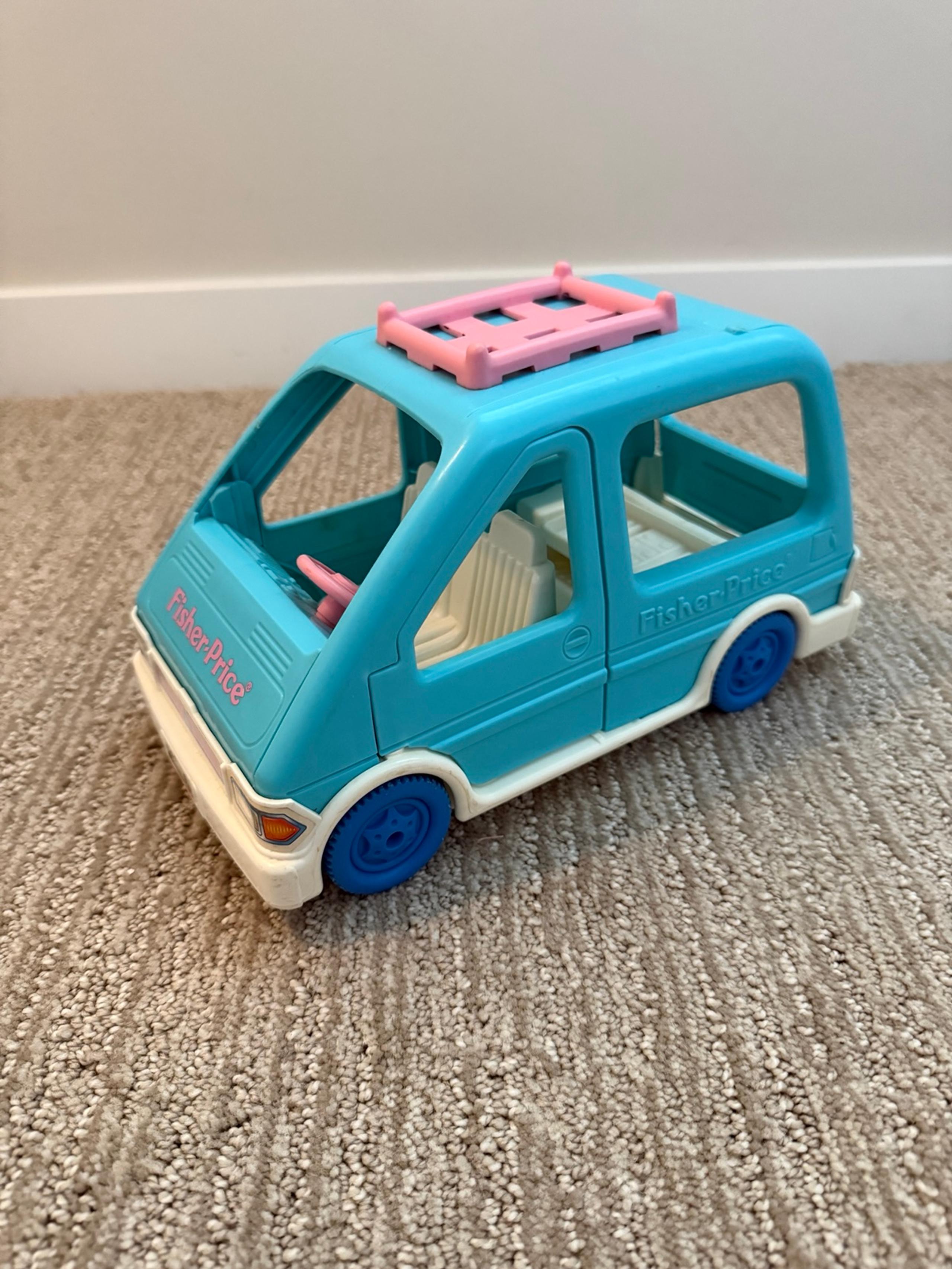 Fisher Price Loving Family Dollhouse Mini-van Car Blue Van 1993 Vintage Vehicle
