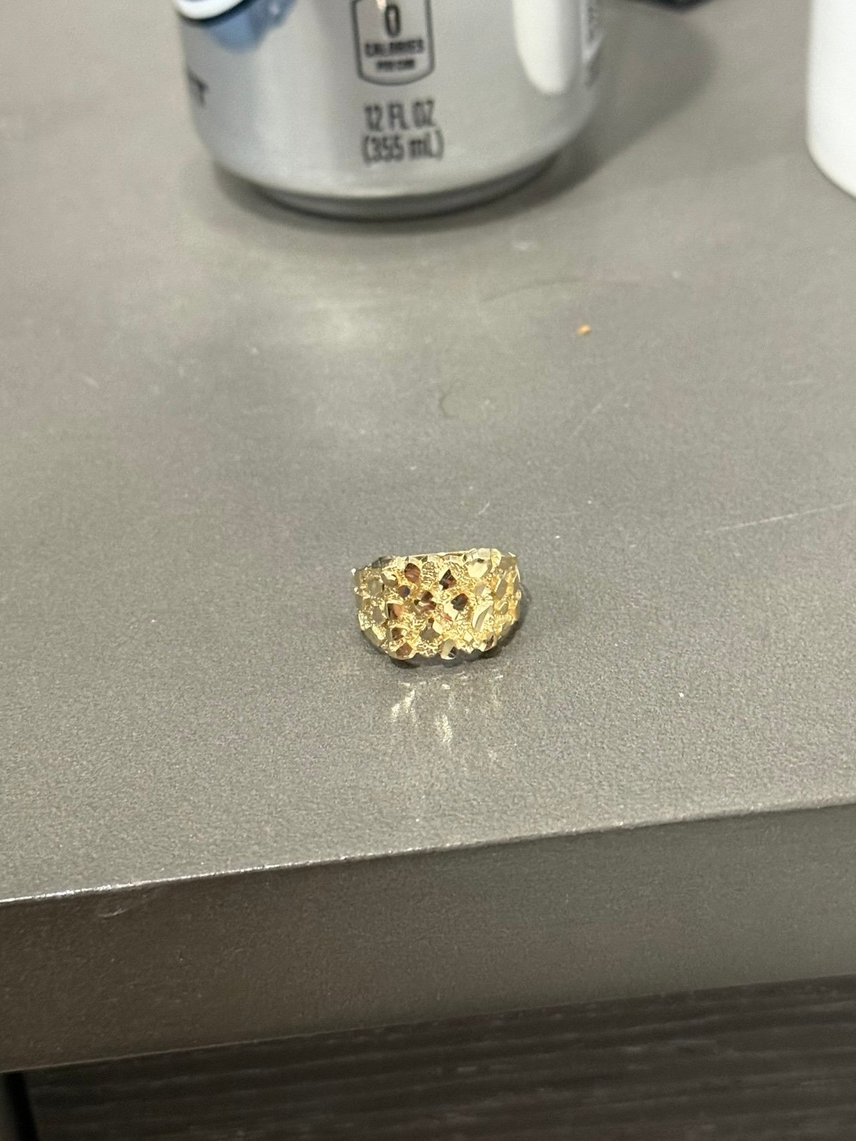 10k stamped gold nugget ring