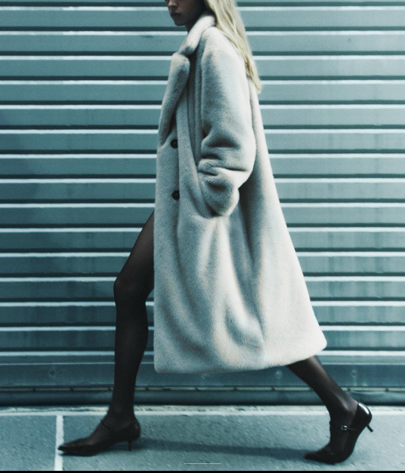 ZARA Long faux fur coat