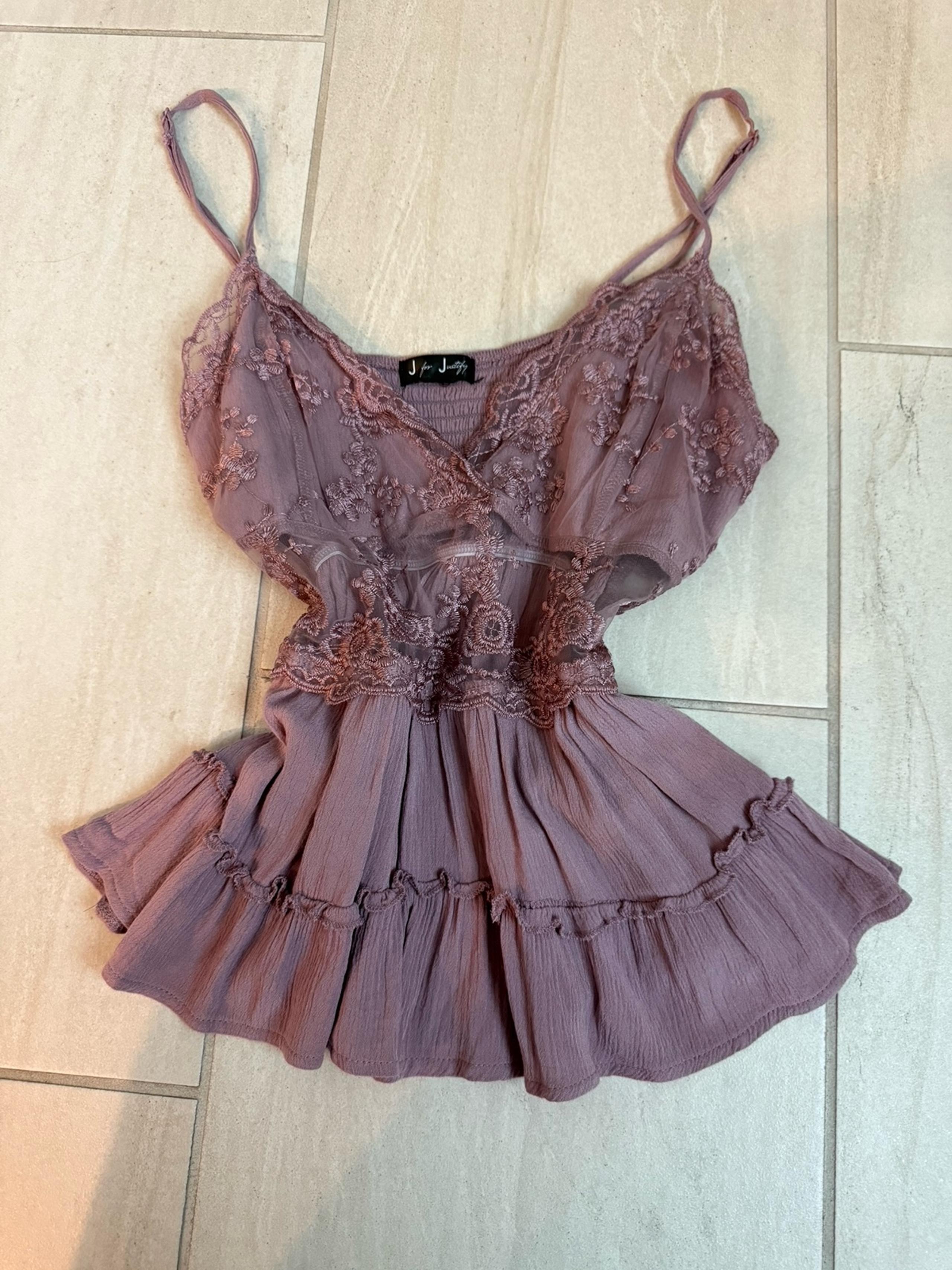 Y2K fairy top with mesh cutout and lace