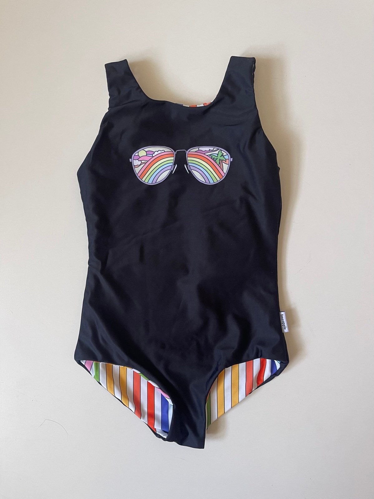 Limeapple Girl’s Rebel - Reversible Rainbow Sunglasses One Piece Swimsuit