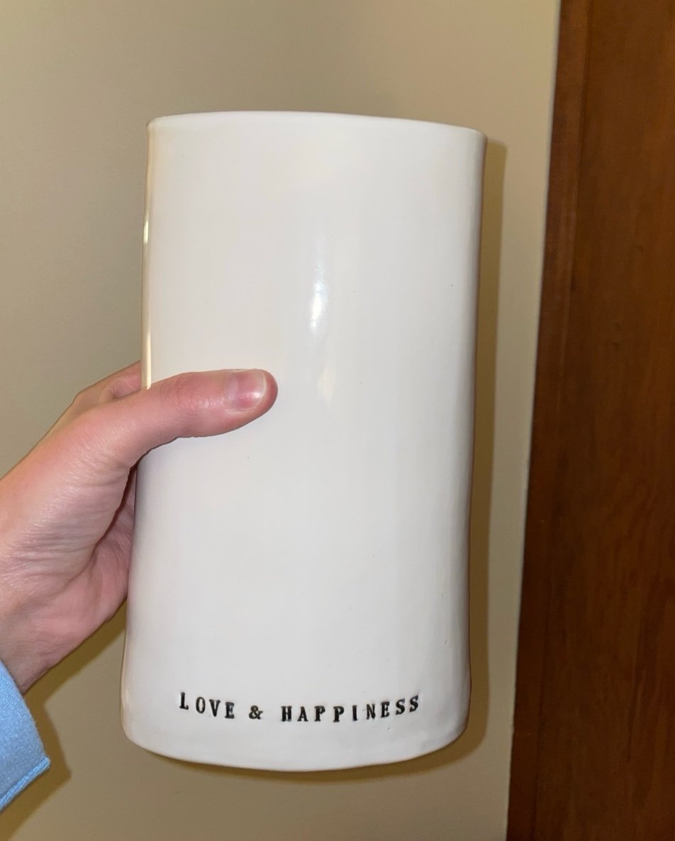 Cinder ceramics handmade love and happiness Vase