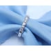 Unique 18K Karat Solid White Gold Single Row Diamond Wedding Band Ring Size 5.50