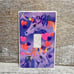VTG 1983 Lisa Frank Switch Plate Sticker Purple Unicorn, Colorful Hearts 5x3.5