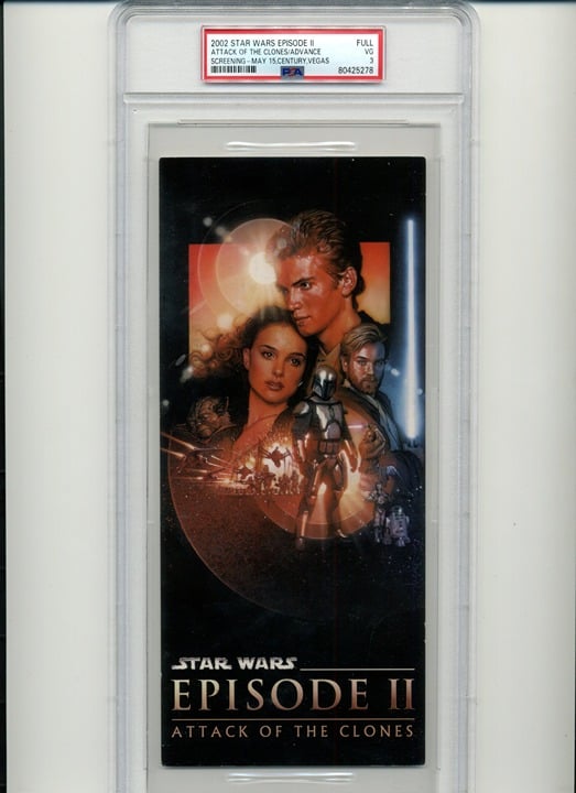 2002 Star Wars Episode II Attack of the Clones Advance Screening Ticket PSA 3