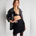 FP Free People Beach Skort Women Medium Black Flirty Sweater Pleated Knit Skater