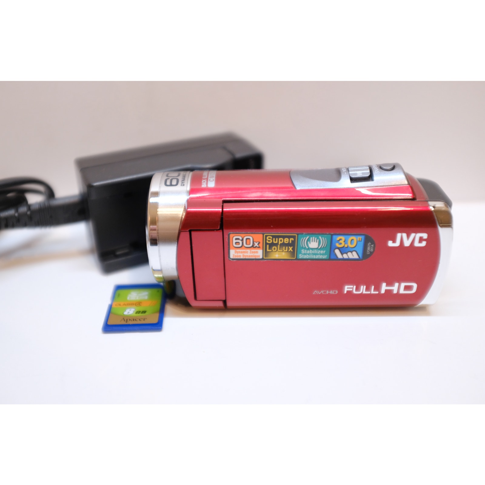 Red JVC Full HD Camcorder Video Camera GZ-E300RU - Tested Works