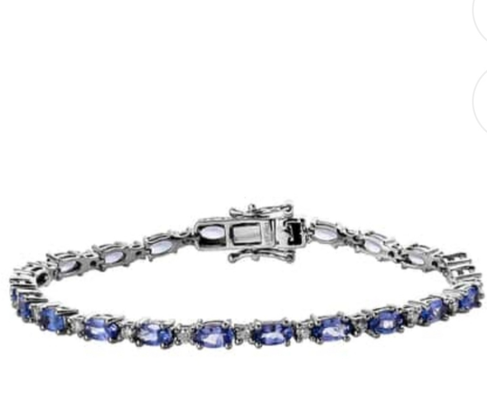 Genuine AAA Tanzanite & Moissanite Tennis Bracelet New!