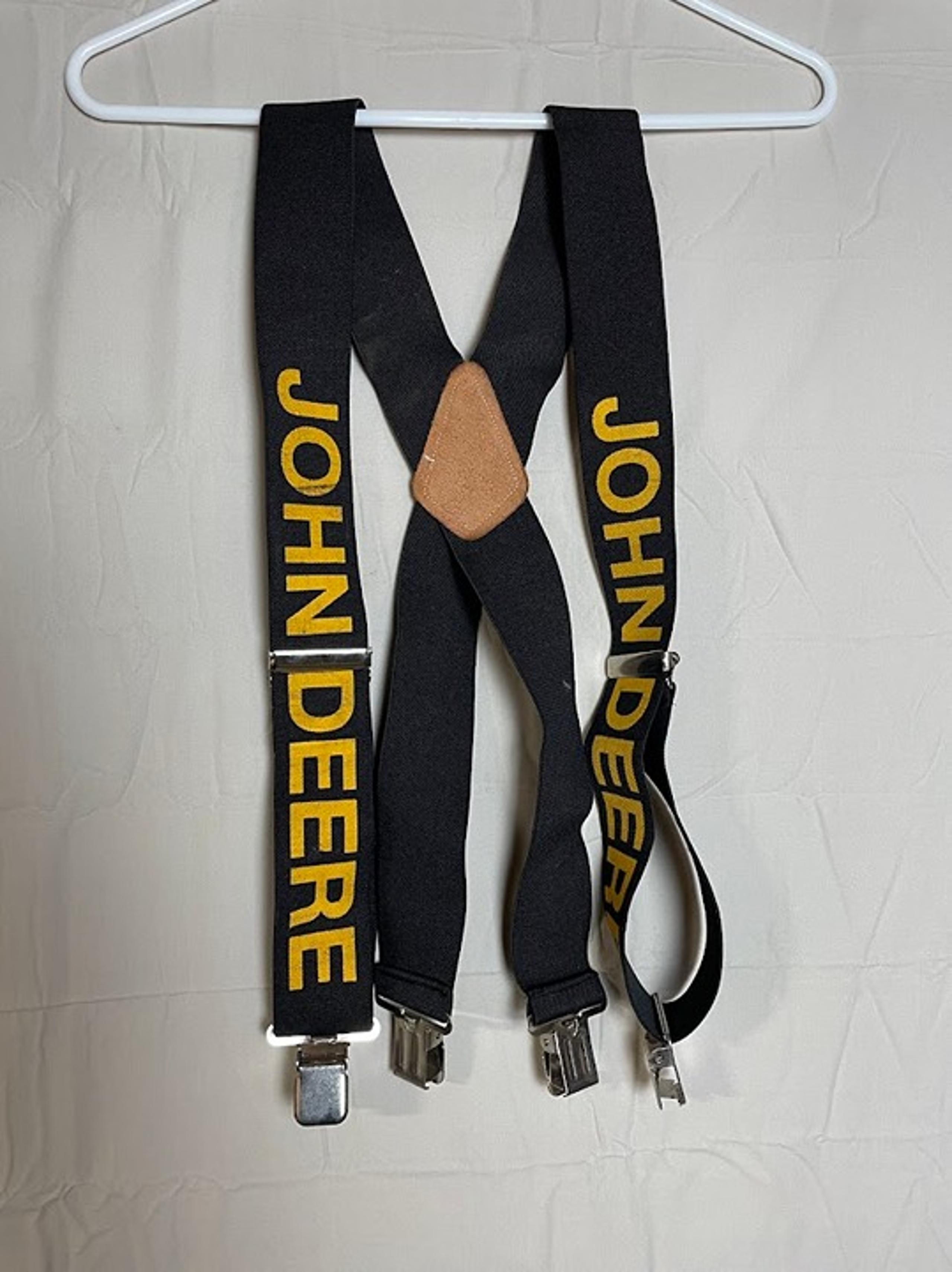 John Deere Adult 2in Black and Yellow Suspenders All Elastic Tractor Farmer