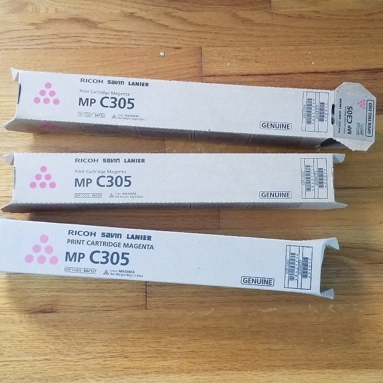 New Genuine RICOH Aficio SAVIN LANIER MP C305 Magenta toner set of 3