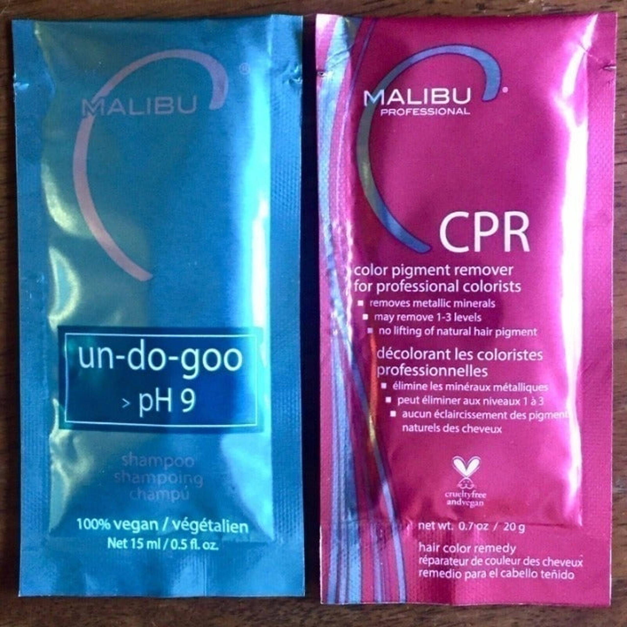 Malibu CPR UnDoGoo Shampoo Processing Cap Hair Color Rust Stain Remover Combo