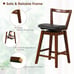Set of 2 Swivel Counter Height Bar Stool