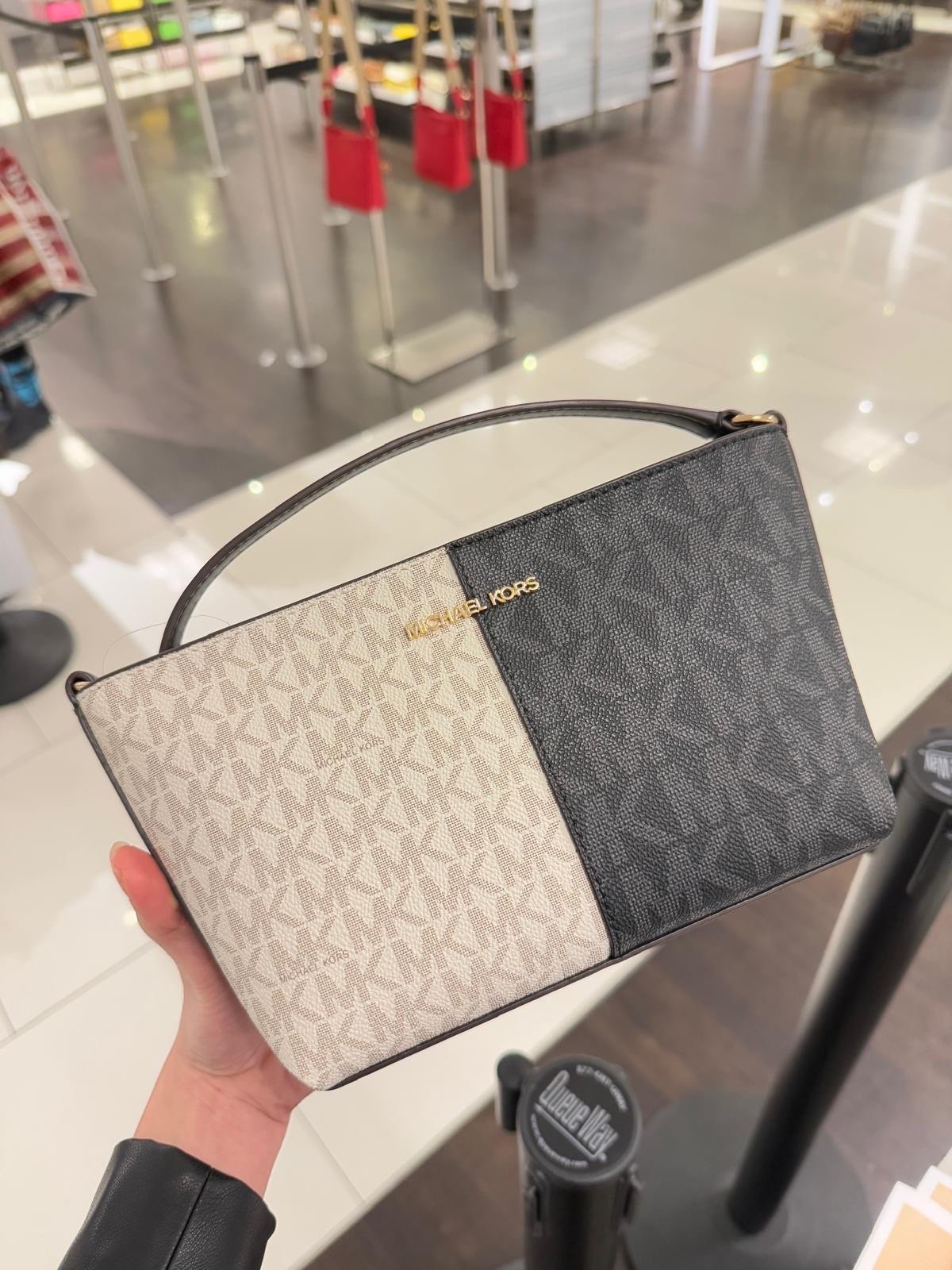 Michael Kors Small Crossbody Handbag purse Black Multi Two Tone