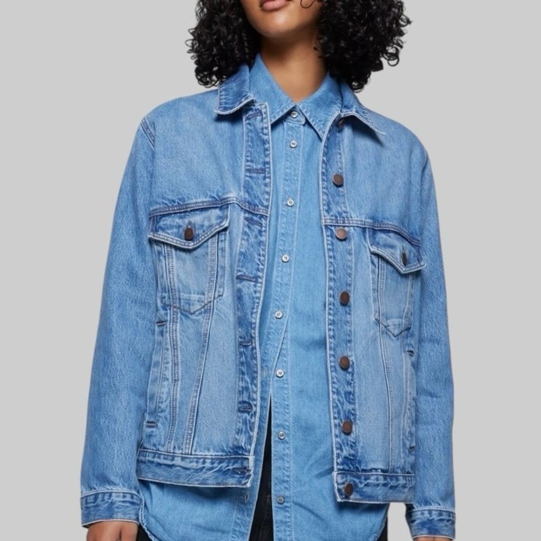 NOBODY DENIM Lou Jacket Women's Size M Jean Denim Jacket Long Sleeves Pockets