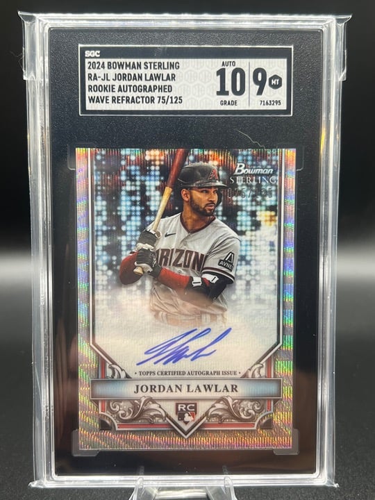 Jordan Lawlar (RC, AU) 2024 Bowman Sterling-Rookie Auto. Wave Refractor #RA-JL