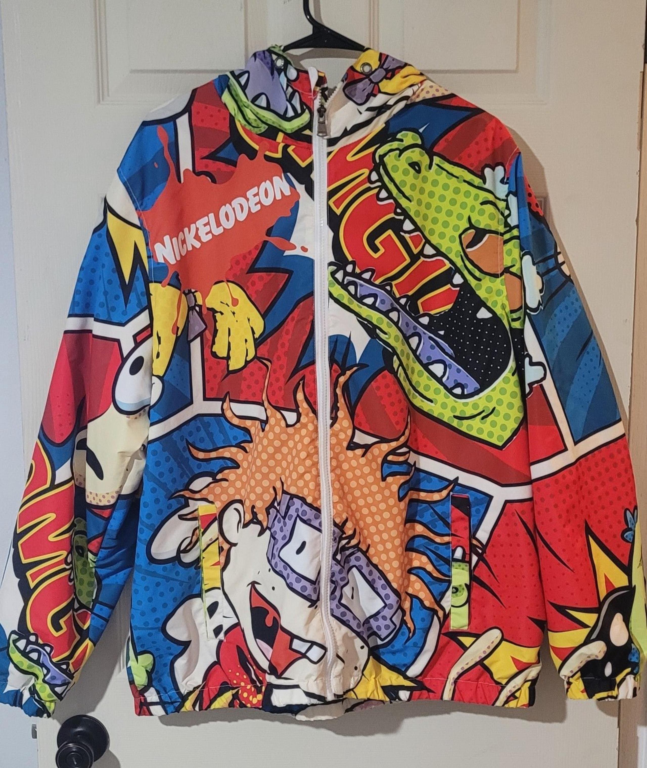 Members Only X Nickelodeon Rugrats Windbreaker Style Jacket w/ Hood Men Size XL