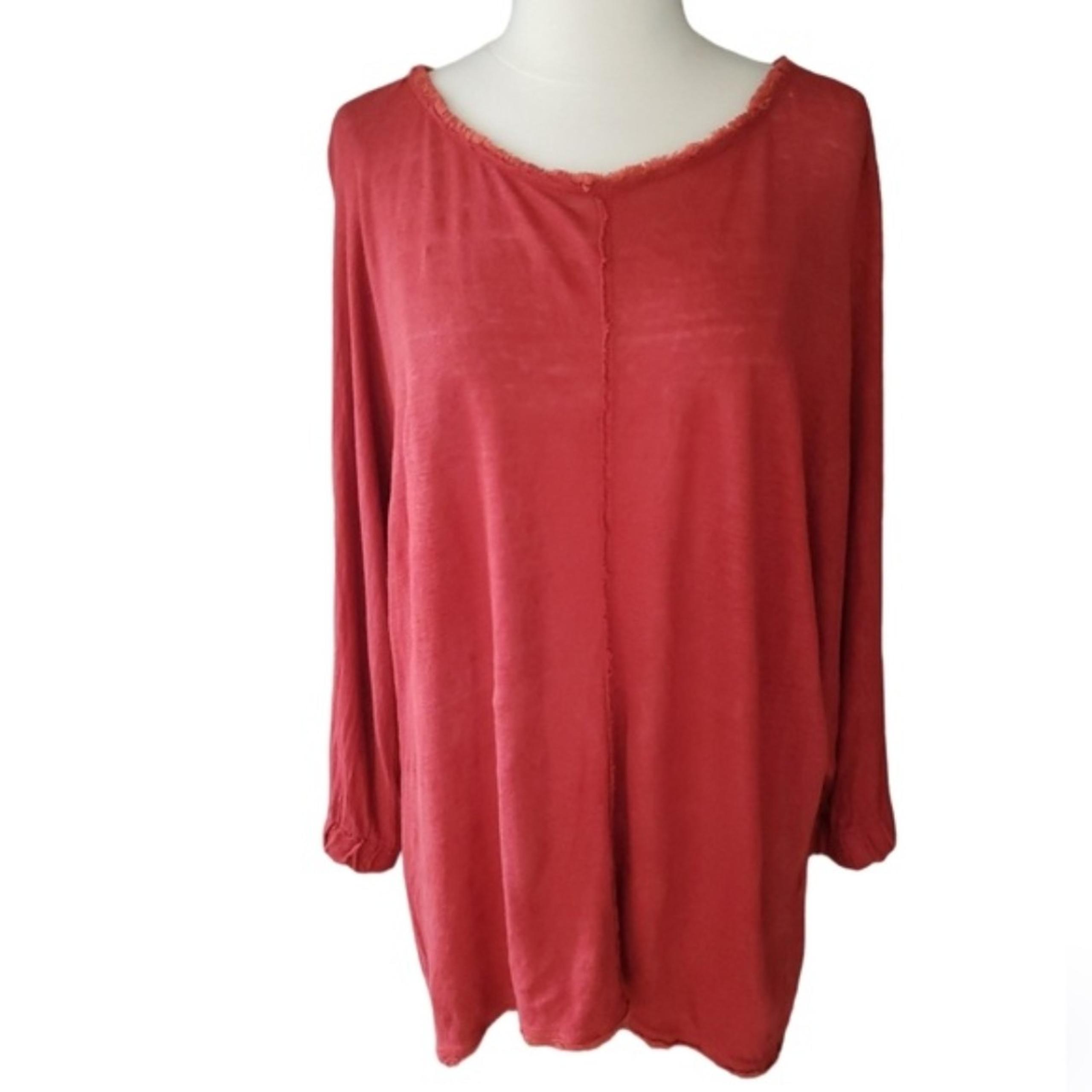 Sundance Tunic Top Women's Medium Burnt Orange Linen Minimalist Boho Oversized