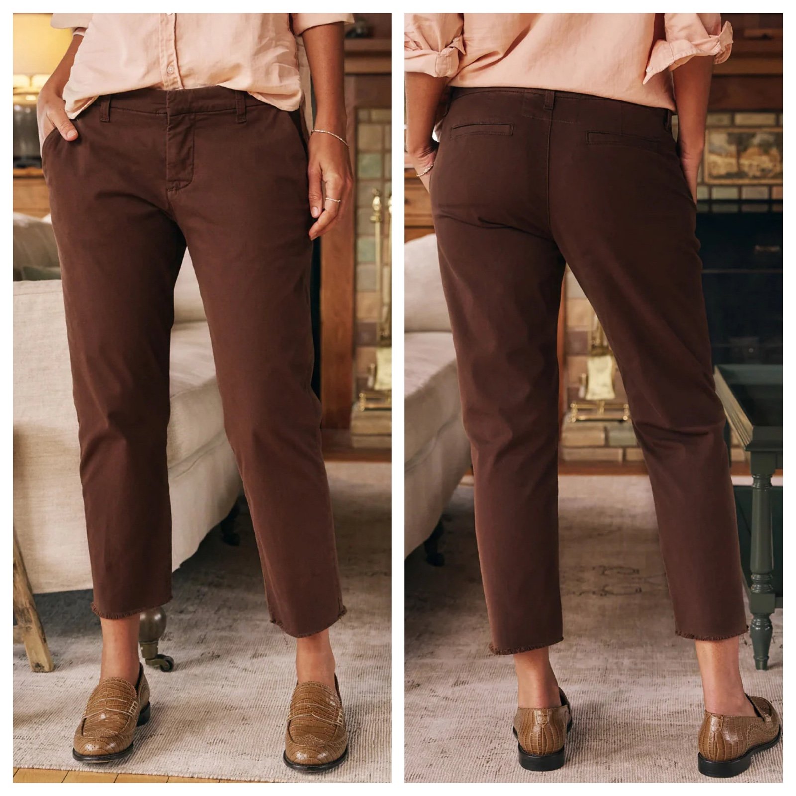 frank & eileen - wicklow the italian chino pant performance twill raw hem