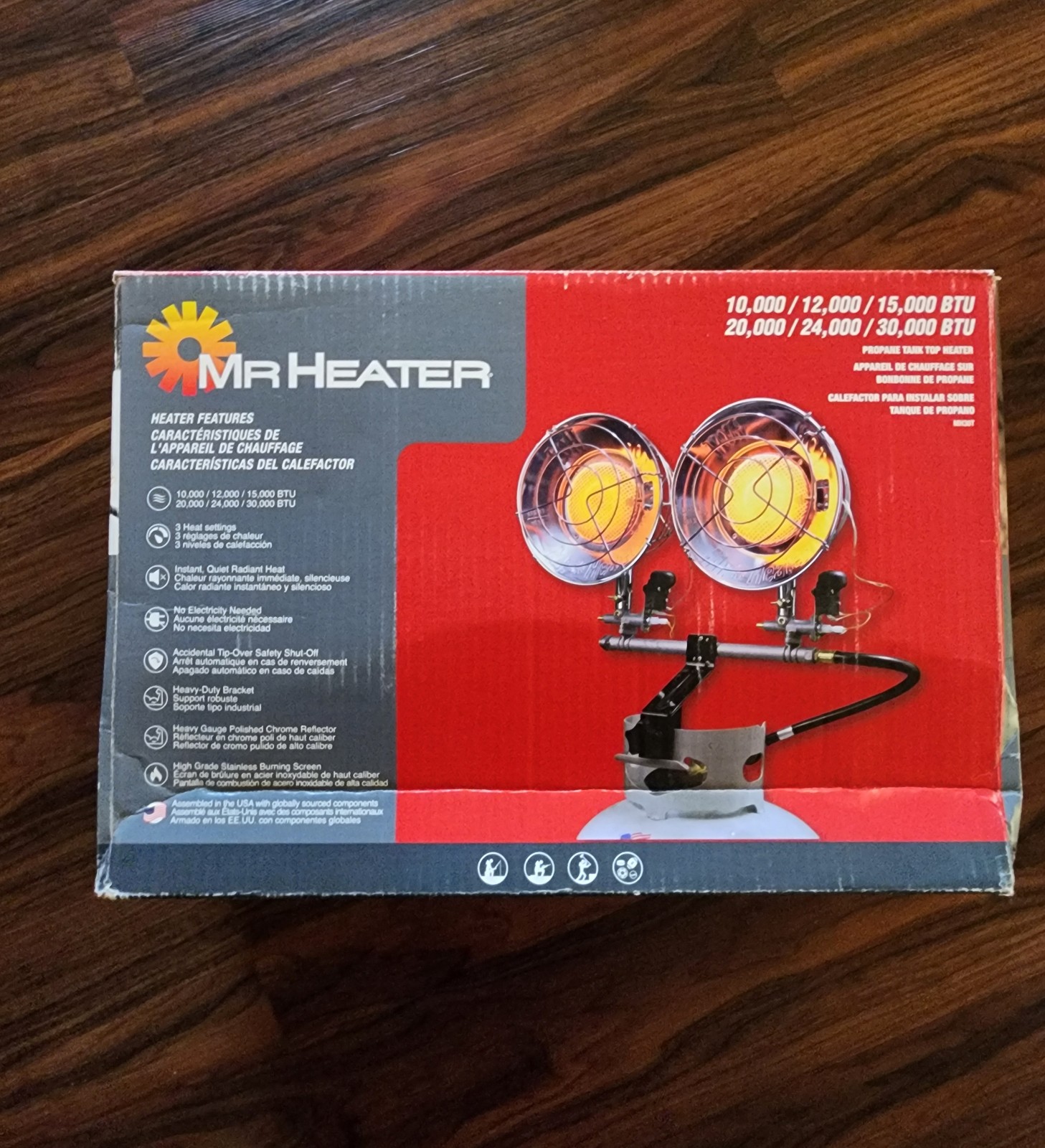 Top propane heater