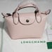 Mini Le Pliage Cuir Pink Leather Top Handle Bag