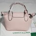 Mini Le Pliage Cuir Pink Leather Top Handle Bag