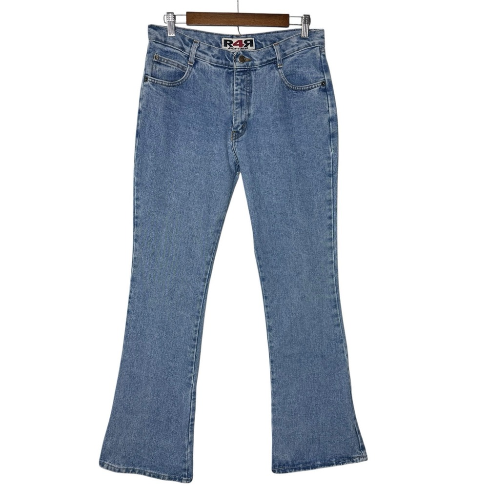 Vintage Y2K R4R Rave Jeans Sz 11 Denim Pants Flare Boot Cut Mid Rise 32 Inseam