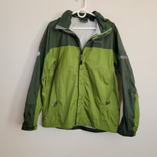 Marmot Full Zip Windbreaker Water Repellent Green Two Tone Grimm Show Size Med