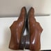 Mens Genuine Shiny Leather Oxford Strap Brown Shoes US 9.5 Lot Of 2