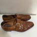 Mens Genuine Shiny Leather Oxford Strap Brown Shoes US 9.5 Lot Of 2