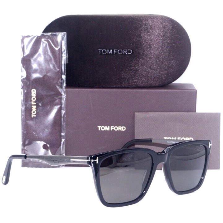 NEW TOM FORD GARRETT TF 862 01D BLACK W/ GREY POLARIZED LENSES SUNGLASSES 54-17