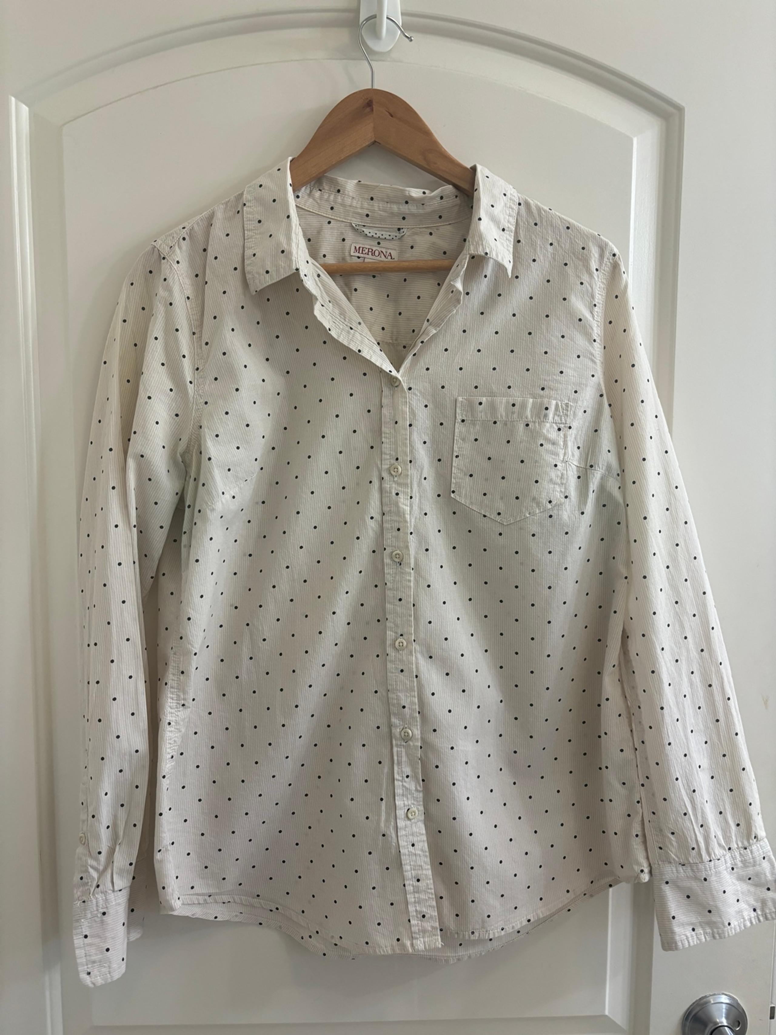 Button Down shirt, beige with black dots - Merona