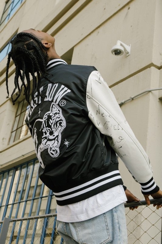 FIRSTROW DENIM Unisex Spring Varsity Jacket