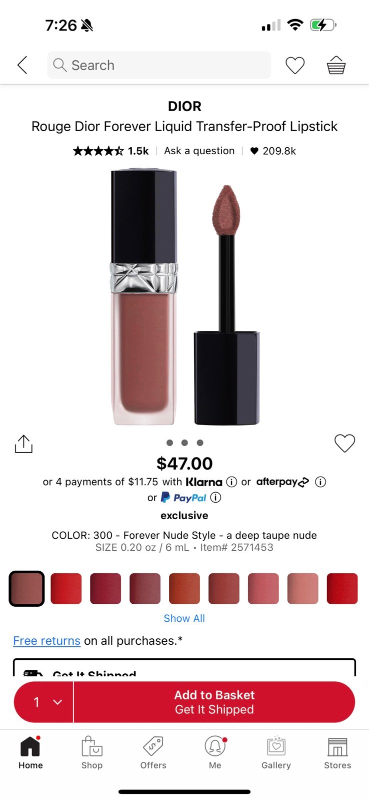 Dior Rouge Forever Liquid Lipstick - Shade Forever Nude Style