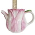 Vintage Teapot The Bombay Company Pink Tulip Ceramic with Lid Taiwan 1992