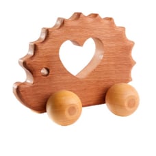 Wooden Handmade Hedgehog push toy