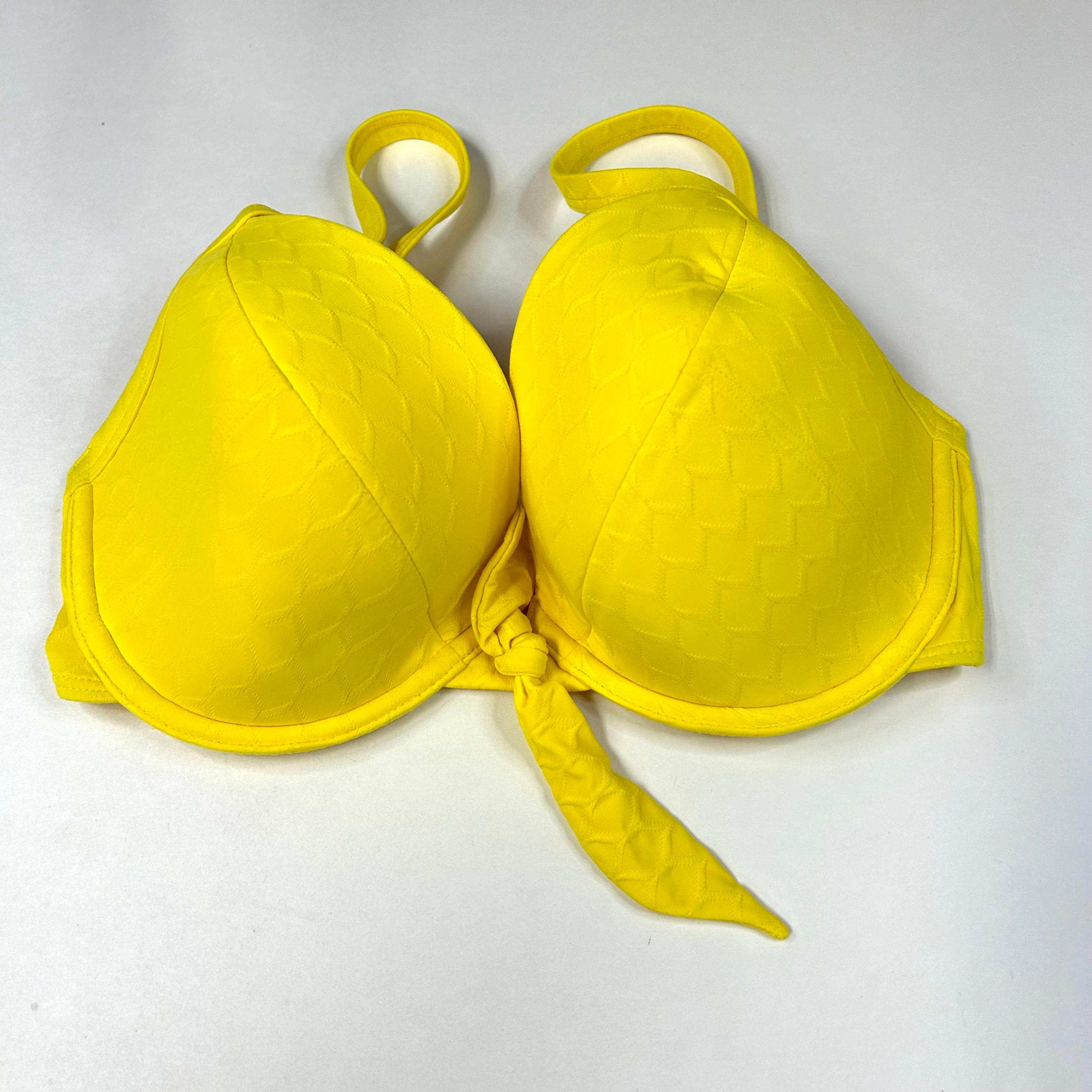Cleo Swim By Panache 30G 30DDDD Bikini Top Solid Yellow Matilda CW0084 #2925