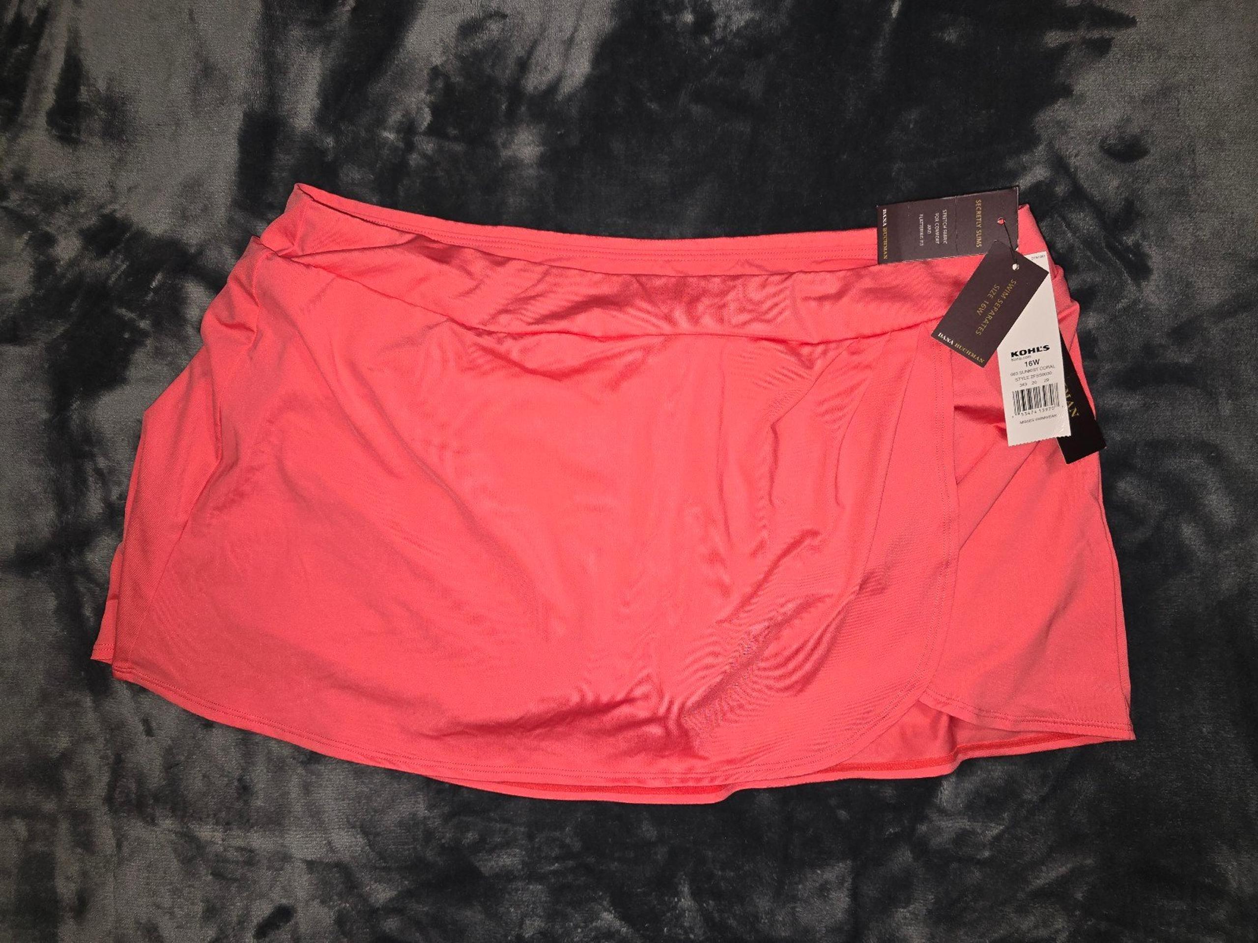 NWT Dana Buchman Womens Swim Skirt With Built in Bikini With Side Slit Size 16W