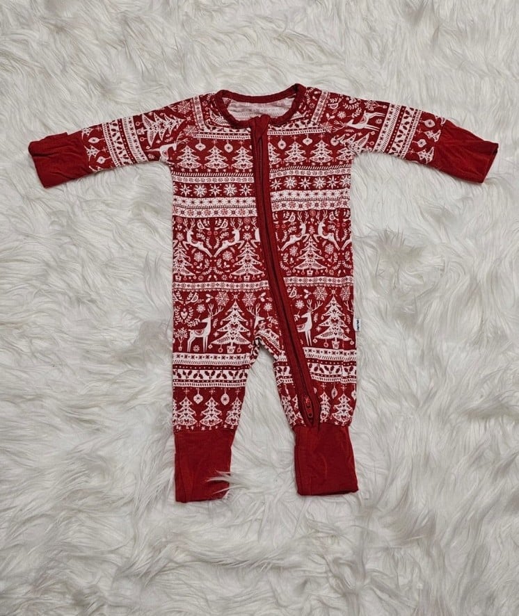 Little Sleepies REINDEER CHEER CHRISTMAS Zippy Pajamas PREEMIE NEW NWOT