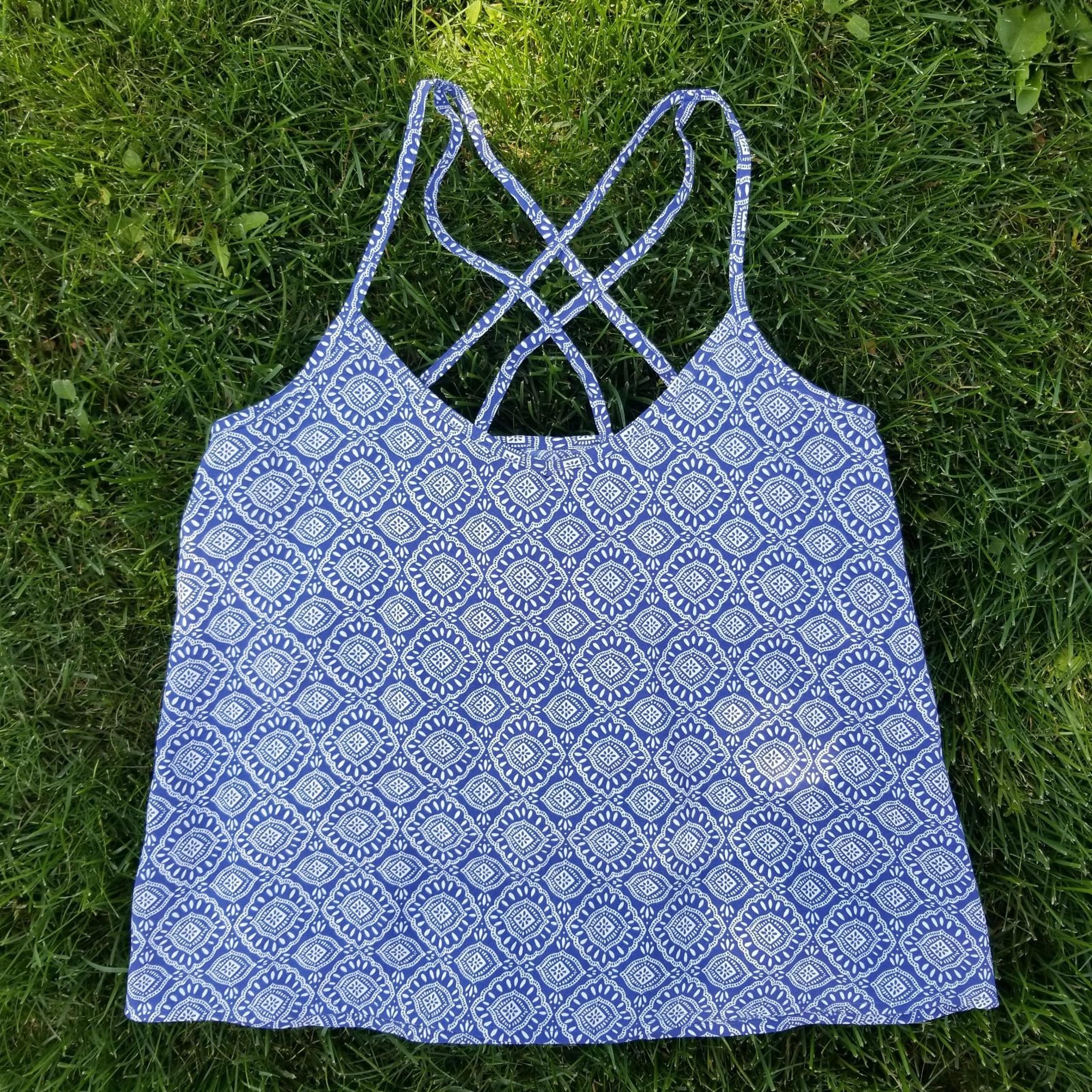 hollister Tank Crop Top Blue White